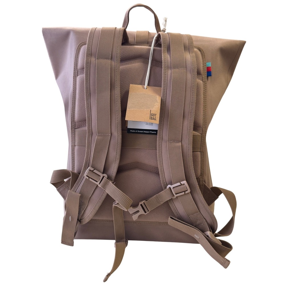 GOT BAG Rolltop‎ Lite Backpack Driftwood Tan Eco Friendly Laptop Sleeve NWT Hike - Picture 3 of 16